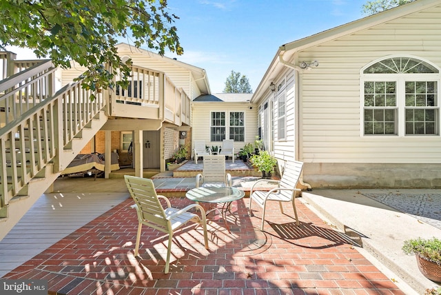 view of patio with a deck