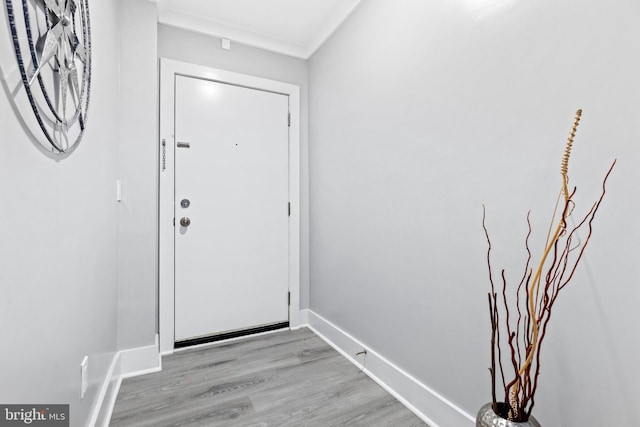 doorway featuring light hardwood / wood-style flooring