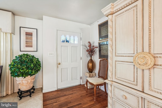 foyer with wood finished floors
