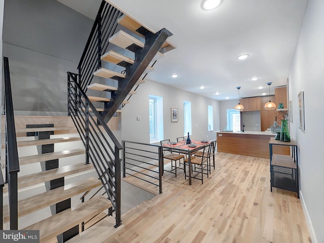 dining area featuring light hardwood / wood-style flooring