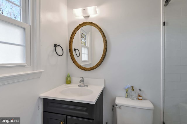 bathroom with vanity and toilet