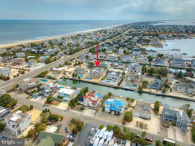 24 Beacon Dr, Long Beach Township, NJ 08008 - aerial view with a water view and a residential view
