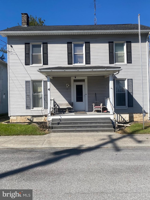 front facade with covered porch