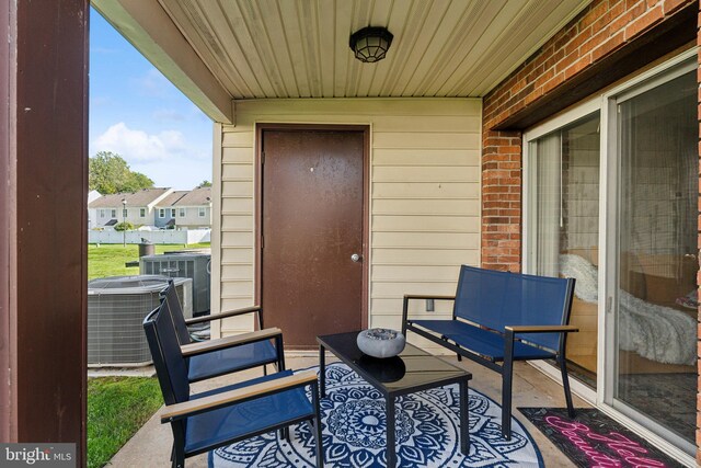 view of patio with central AC