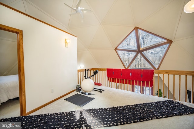 621 Paradise Hts, Oakland, MD 21550 - additional living space featuring lofted ceiling, a ceiling fan, carpet flooring, and baseboards
