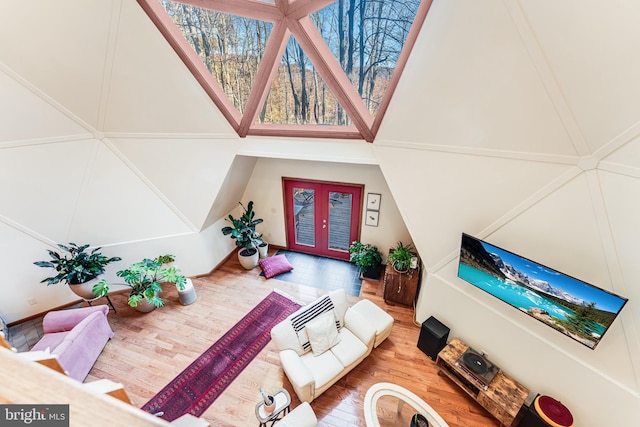 living room with wood-type flooring