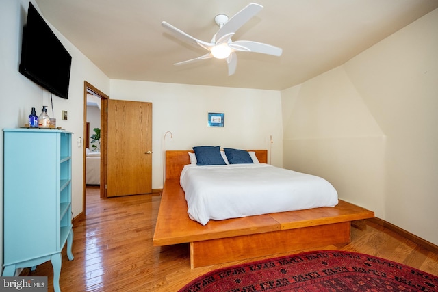 621 Paradise Hts, Oakland, MD 21550 - bedroom with ceiling fan and light wood-type flooring