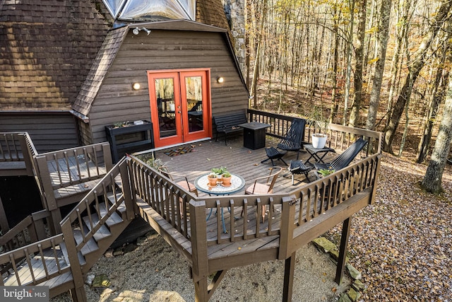 deck with french doors