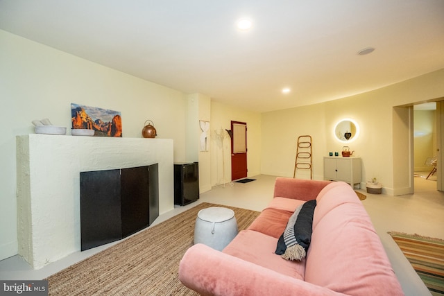 621 Paradise Hts, Oakland, MD 21550 - living room with a fireplace and recessed lighting
