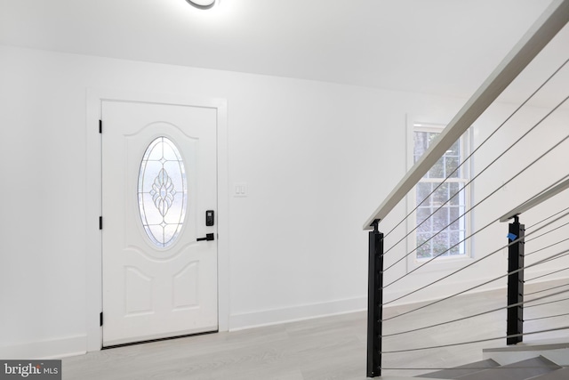 foyer featuring light hardwood / wood-style floors