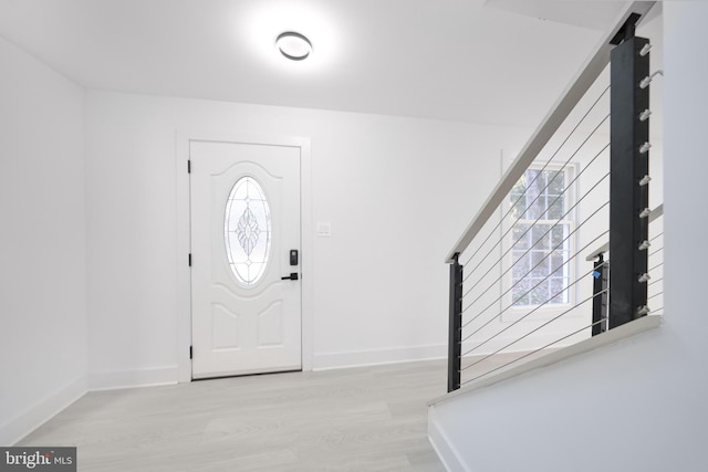 foyer featuring light hardwood / wood-style flooring