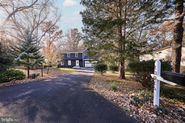 view of front facade with a garage