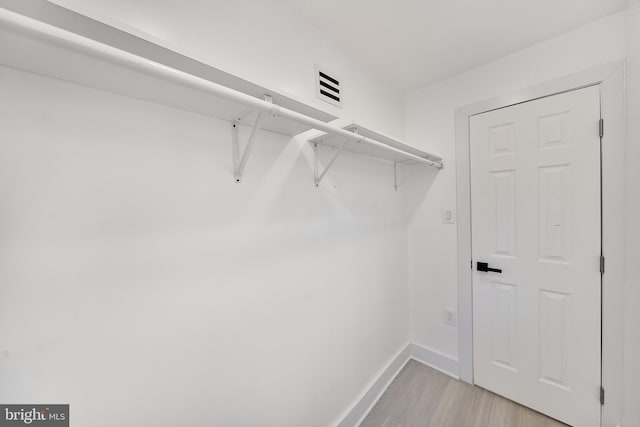 spacious closet with light wood-type flooring