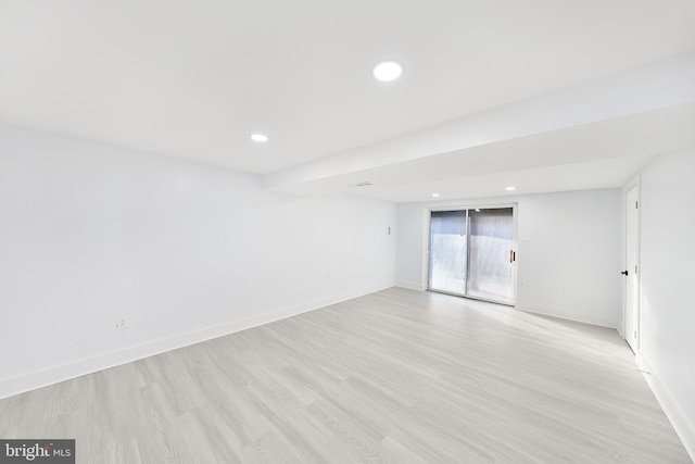 empty room featuring light hardwood / wood-style floors