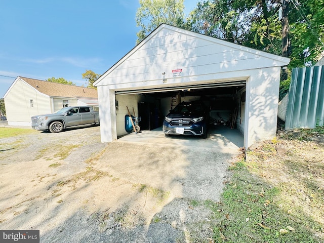 view of garage