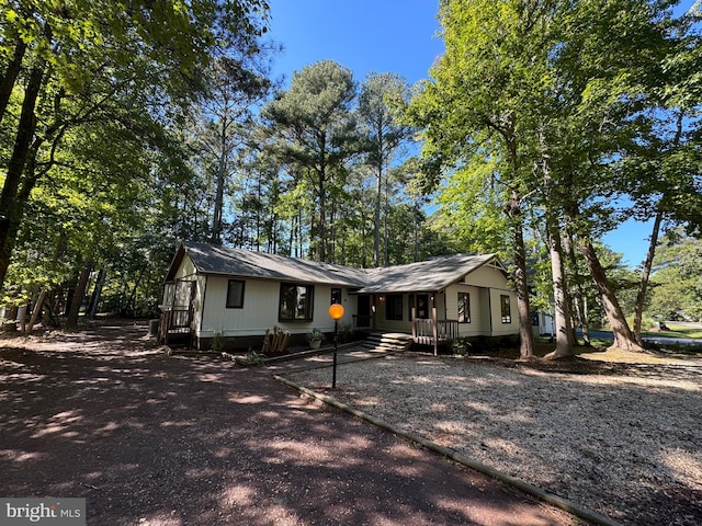 view of single story home