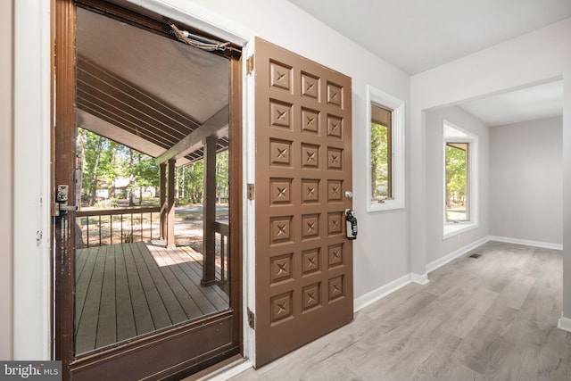 entrance foyer featuring light hardwood / wood-style flooring