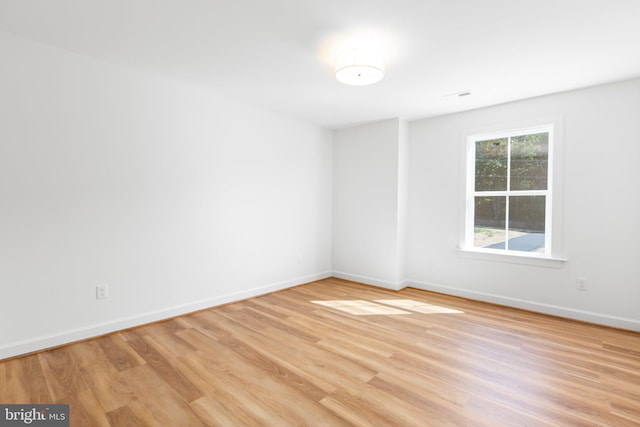 empty room featuring light wood-type flooring