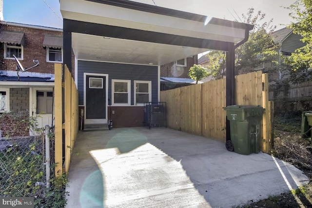 view of patio featuring fence