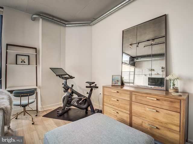 bedroom featuring light hardwood / wood-style floors