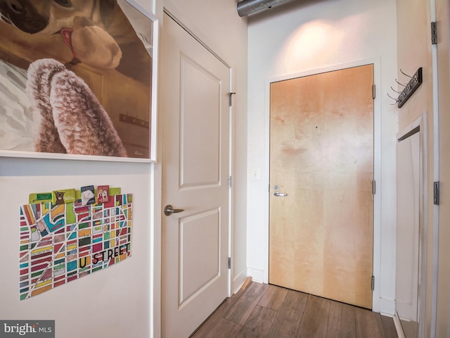 hallway featuring hardwood / wood-style flooring