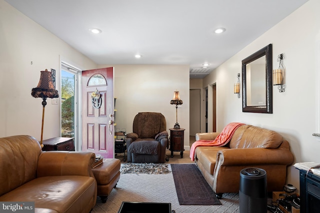 living room featuring carpet floors