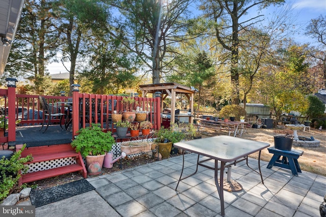 view of patio / terrace with a deck