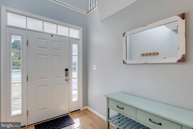 entrance foyer featuring light hardwood / wood-style flooring