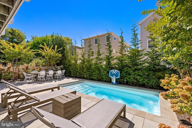 view of swimming pool featuring a patio