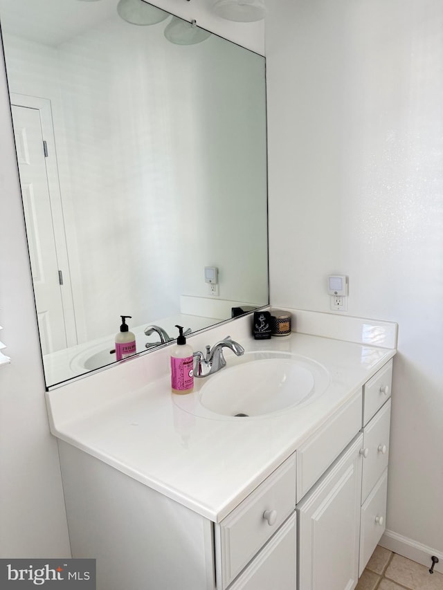 bathroom featuring vanity and tile patterned floors