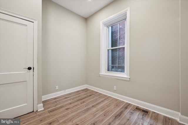 empty room featuring light wood-type flooring