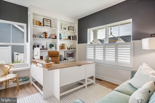 office featuring light wood-type flooring