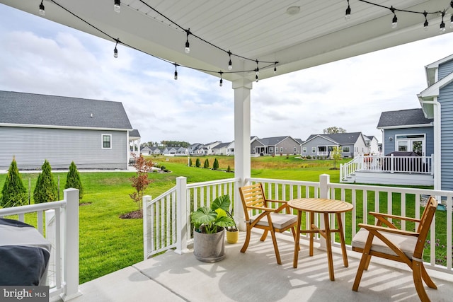 view of patio featuring a grill