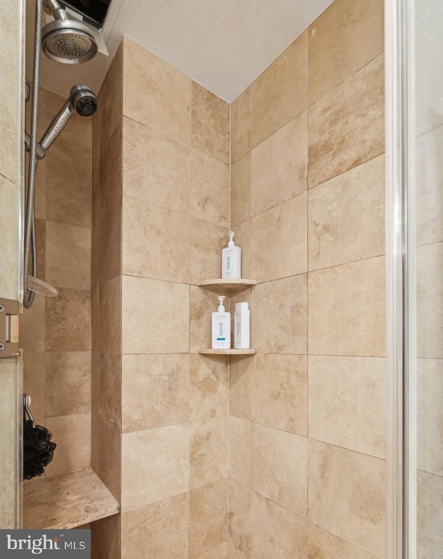 room details featuring tiled shower