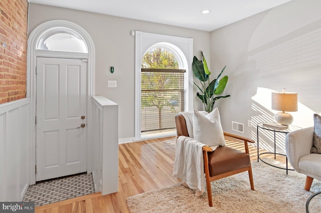 foyer entrance featuring light hardwood / wood-style flooring