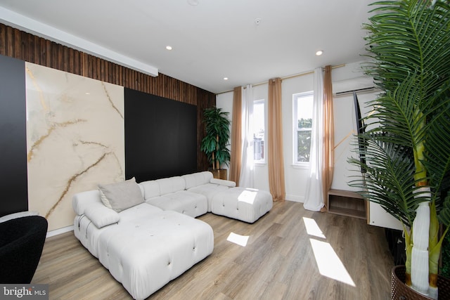 living room featuring light hardwood / wood-style flooring