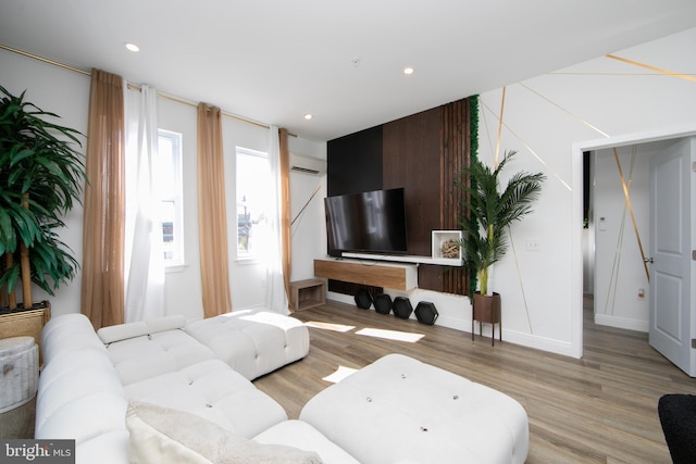 living room featuring hardwood / wood-style floors