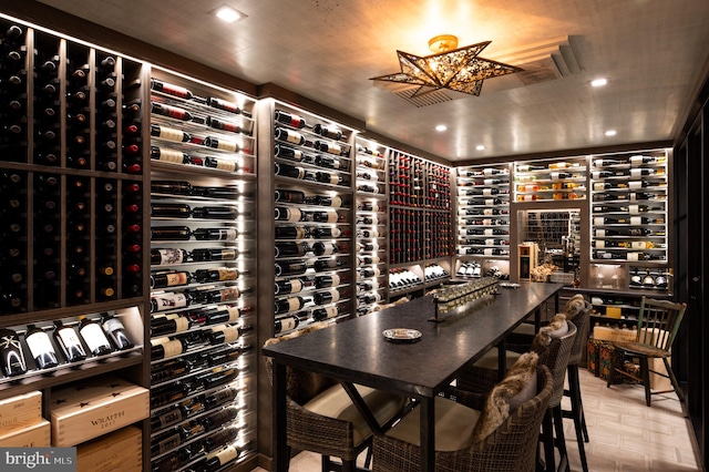 wine room featuring hardwood / wood-style flooring