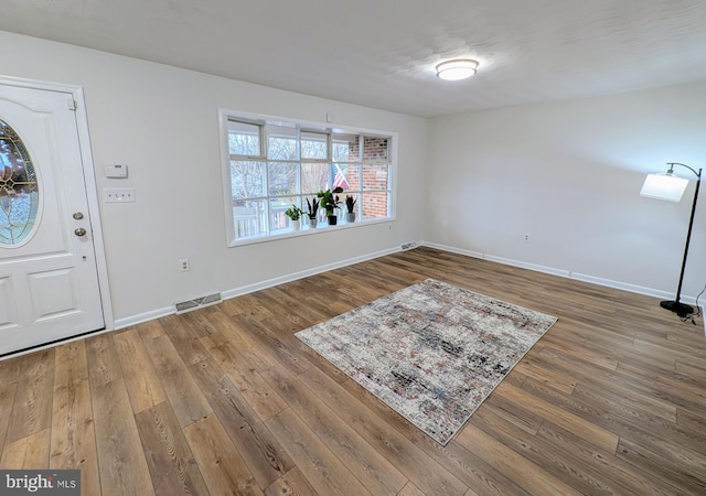 entryway featuring hardwood / wood-style flooring