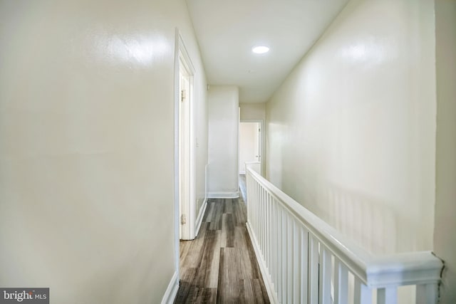 hall featuring wood-type flooring