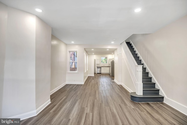 interior space featuring light wood-type flooring