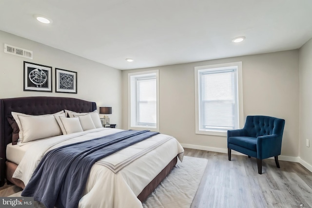 bedroom featuring light hardwood / wood-style flooring