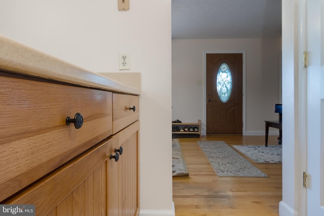 foyer with light hardwood / wood-style flooring