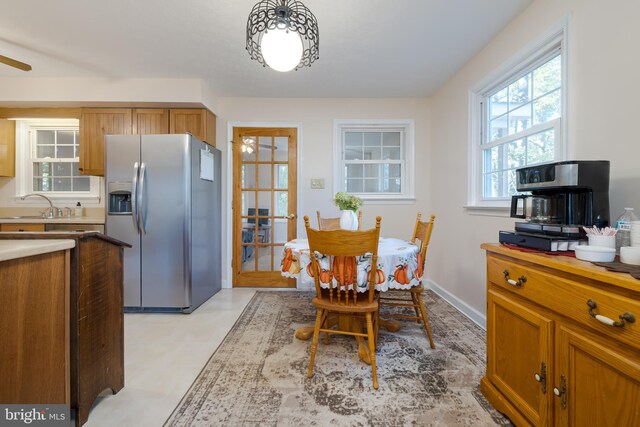 dining room featuring sink