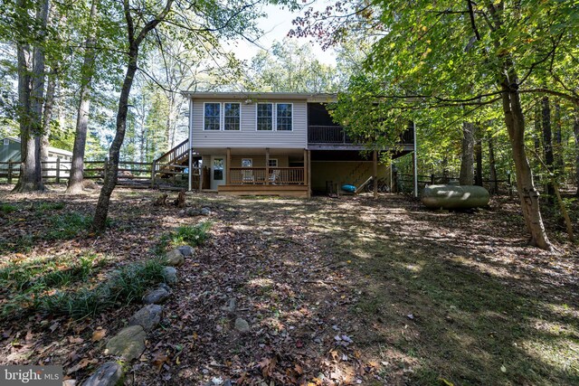 view of front of house featuring a deck