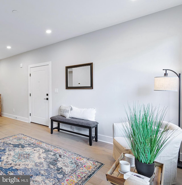 entrance foyer with light hardwood / wood-style flooring