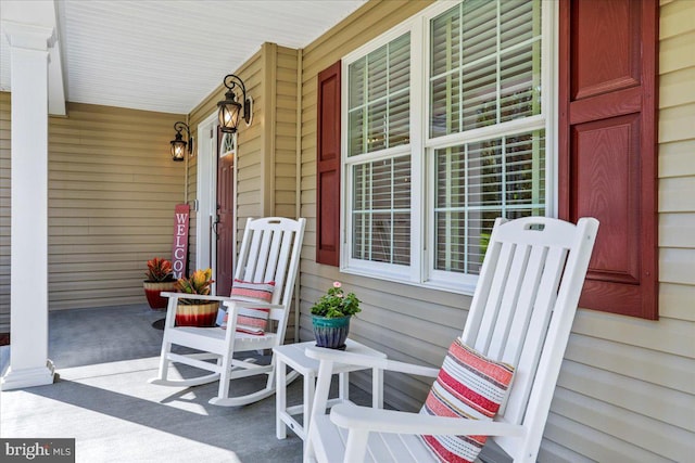 view of patio with a porch