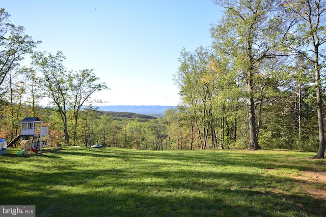 view of yard with a playground