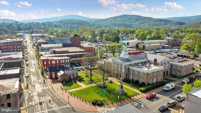 aerial view with a mountain view