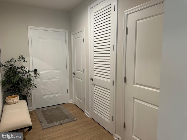 entryway featuring light hardwood / wood-style flooring